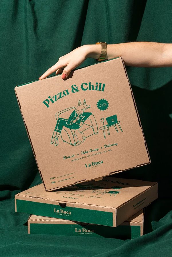 Baskılı kraft pizza kutusu