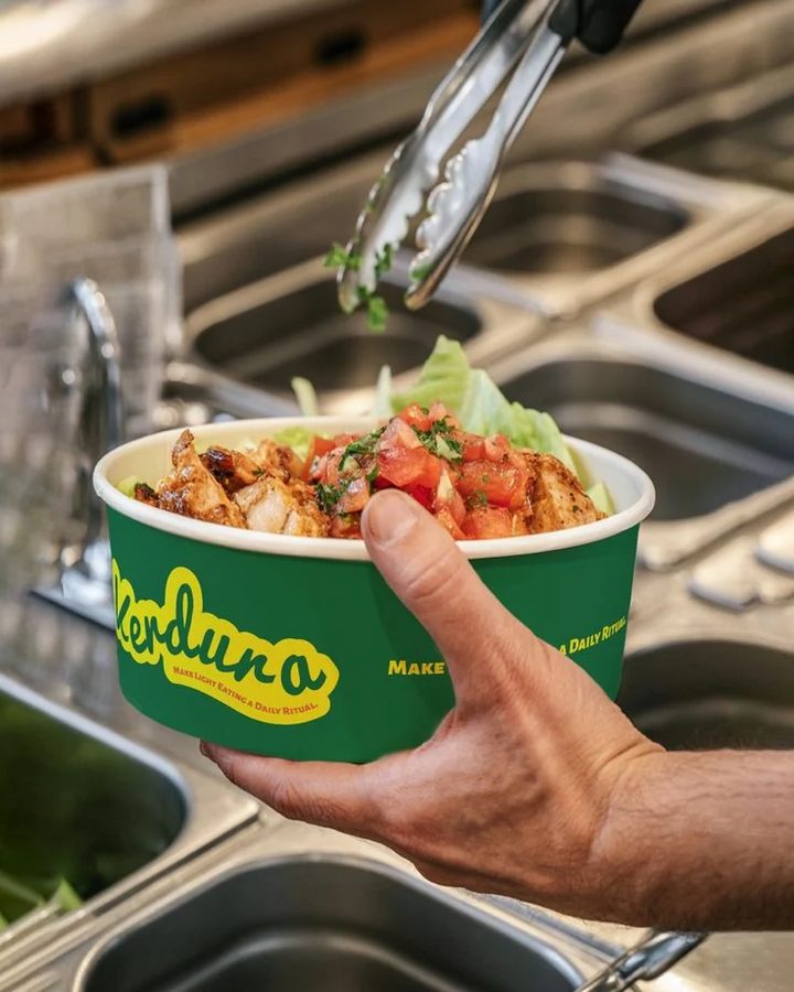 Baskılı yeşil salata kasesi